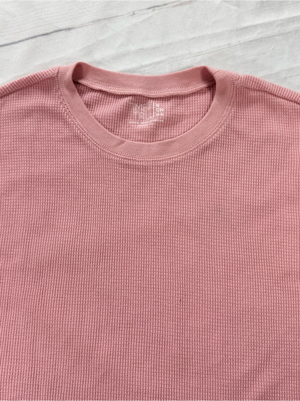 Time and Tru Kids Thermal Waffle Knit Top – Size Small (4-6)- Never Worn